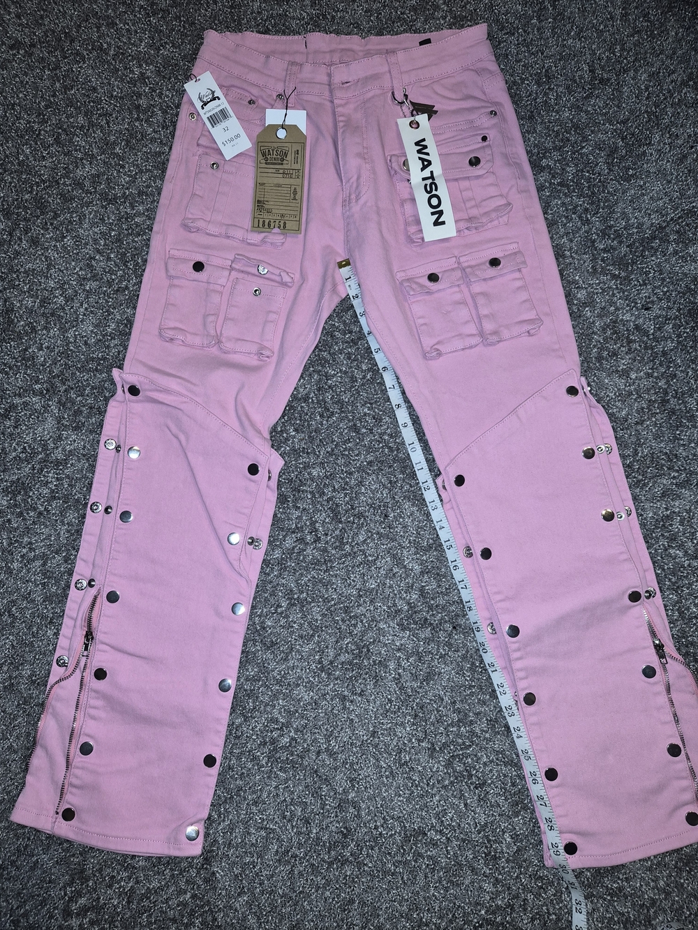 Watson Pink Straight Men's Cargo Jeans